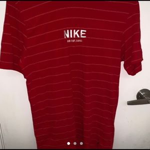 Red Nike Striped Tee